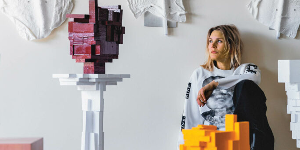 Kajsa Willner with her upcycled forms