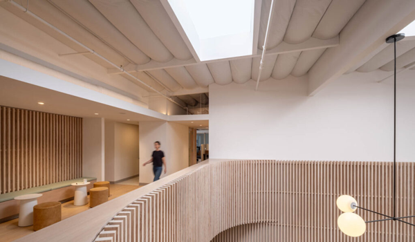 the mezzanine of an office
