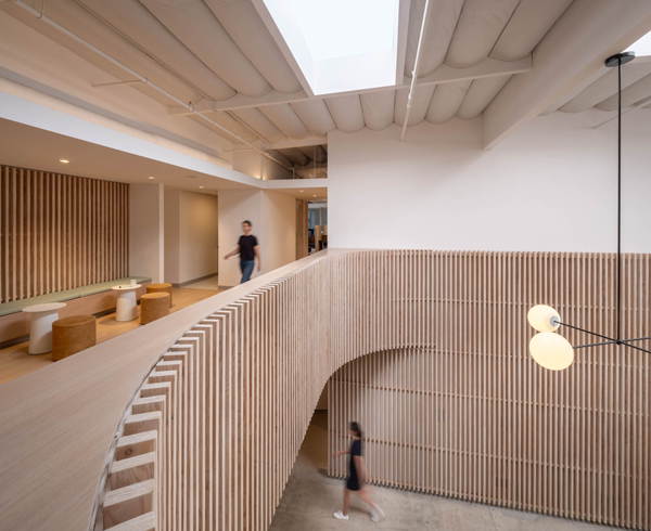 the mezzanine of an office