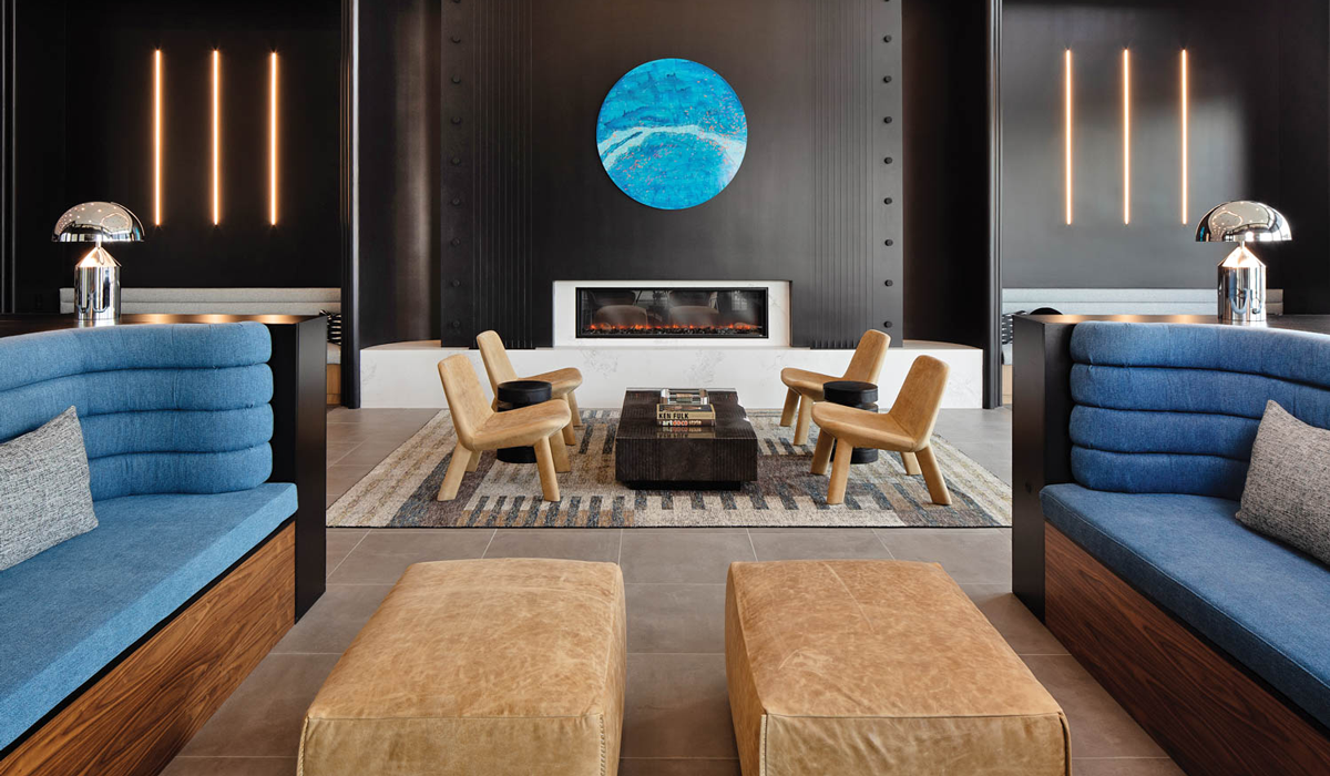 a cozy community space in an apartment