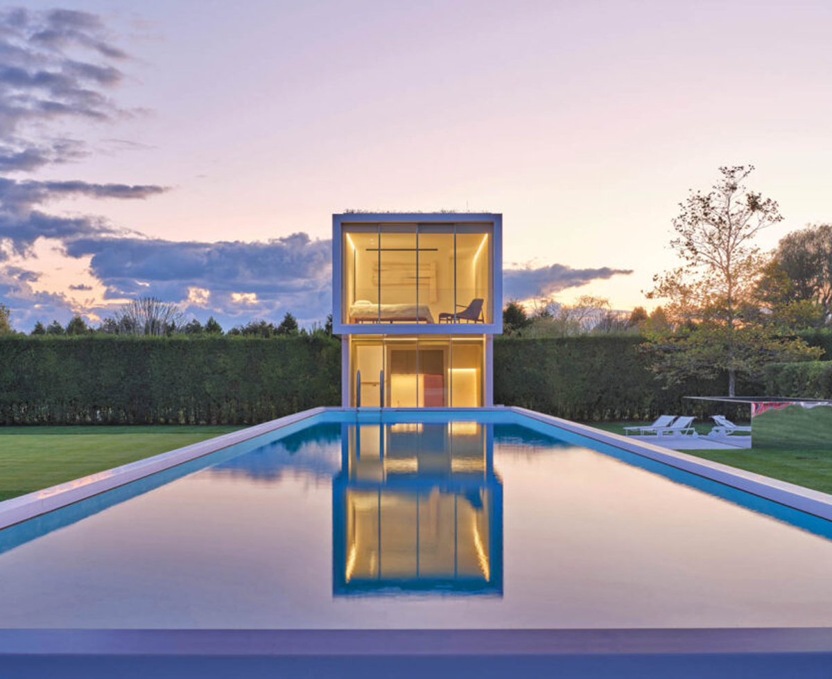 pool next to a house
