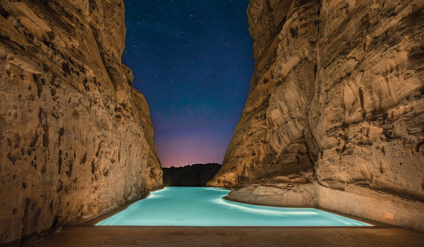 Pool between cliffs