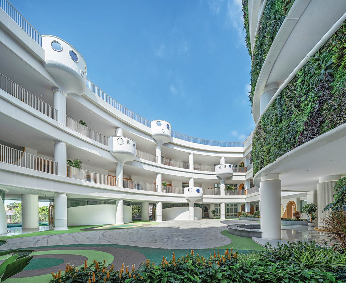 primary school with greenery