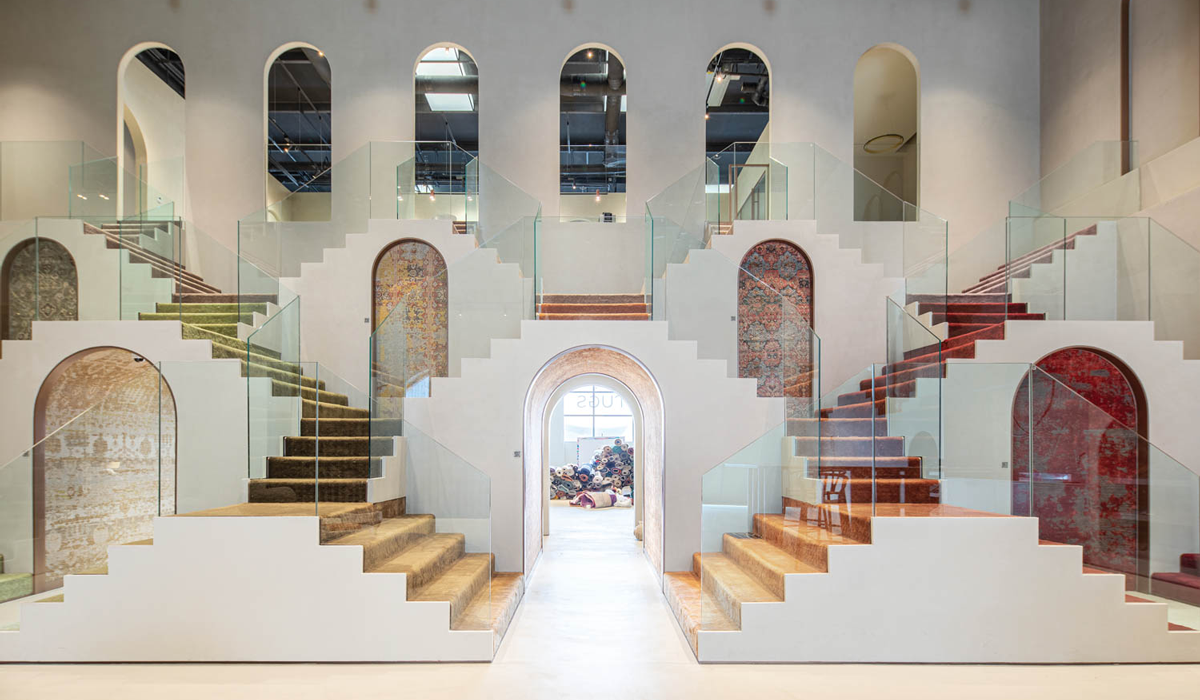 inside Jaipur Rugs showroom