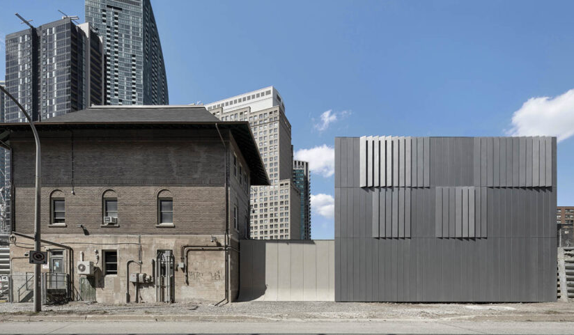 grey steel building