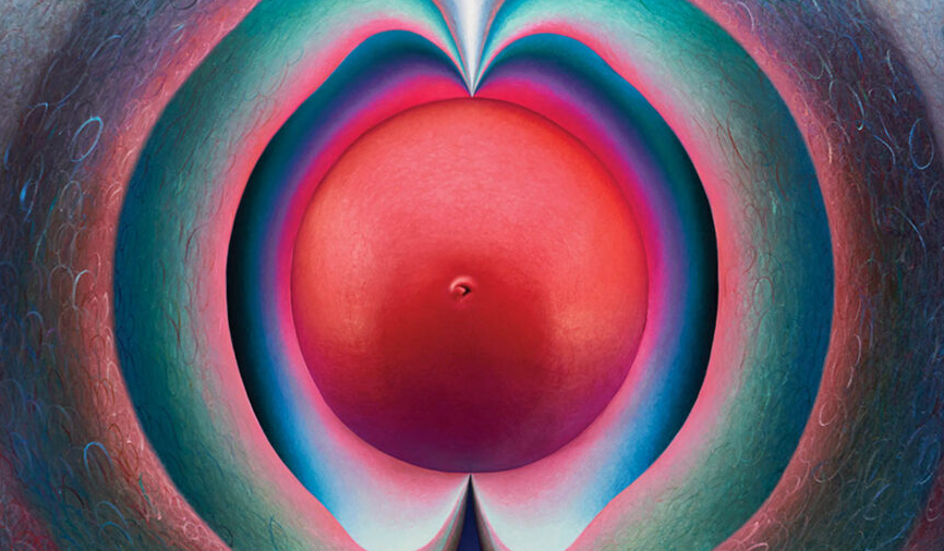 image of red orb in the middle surrounded by different colored ovals