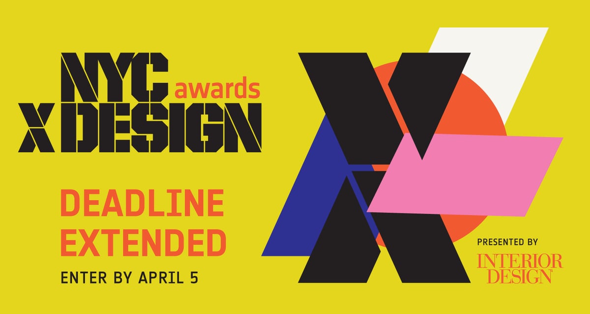 yellow poster to promote the NYCxDESIGN Awards