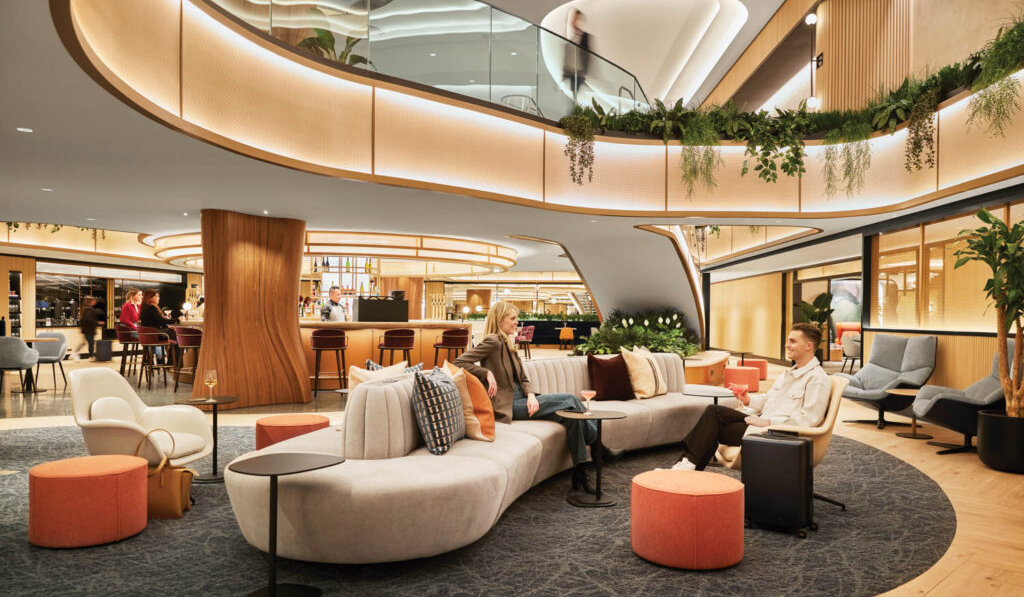 sitting area inside of the Chase Sapphire lounge