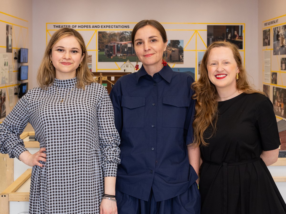 Curators Betty Roytburd, Sasha Topolnytska, and Ashley Bigham