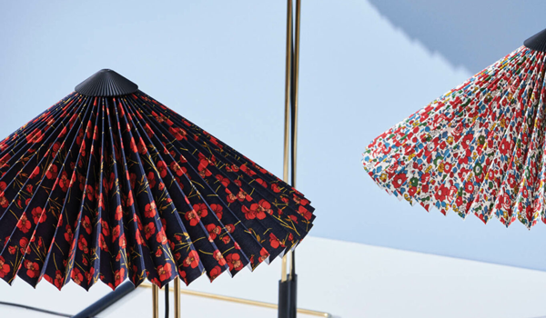 the Matin table lamp in Liberty patterns available through Hay