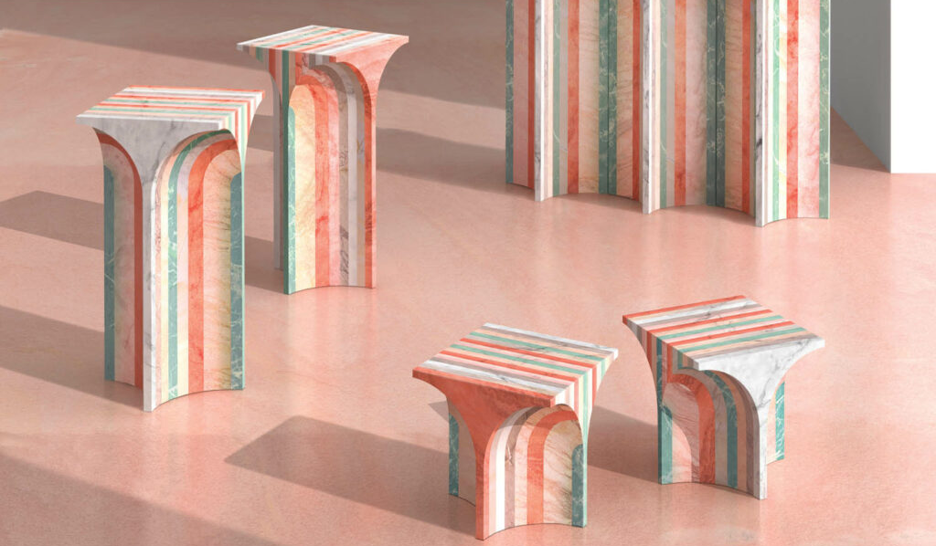colorful stone tables