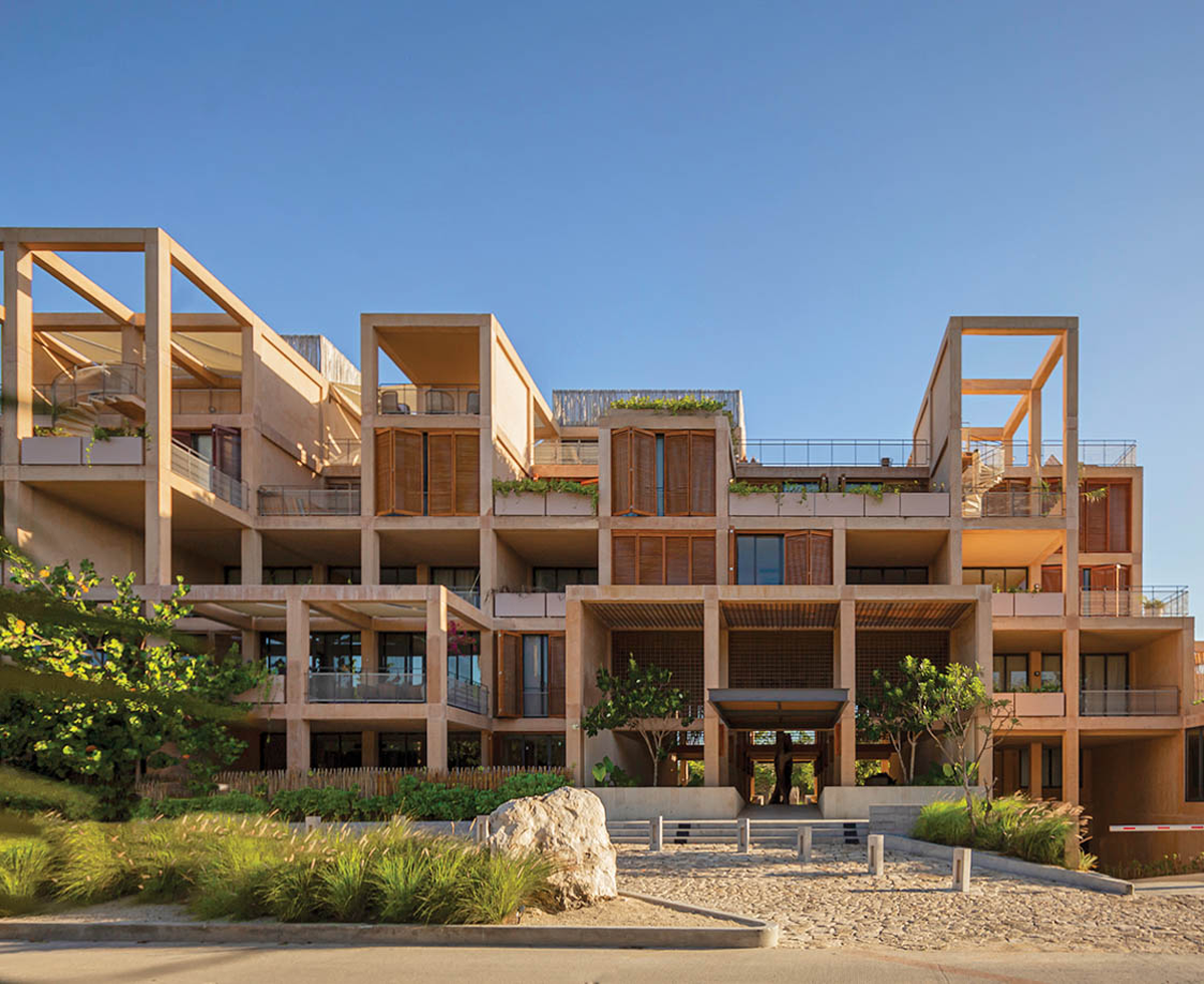 exterior of multiunit residential complex