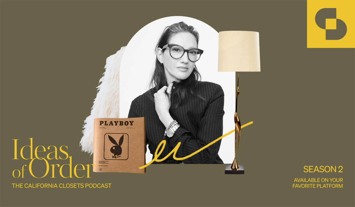 image promotion of Jenna Lyons with a Playboy magazine and a lamp
