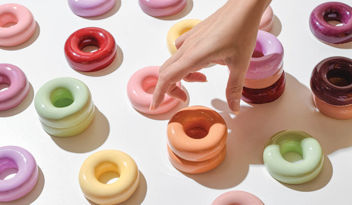 multicolored donut glazed tiles