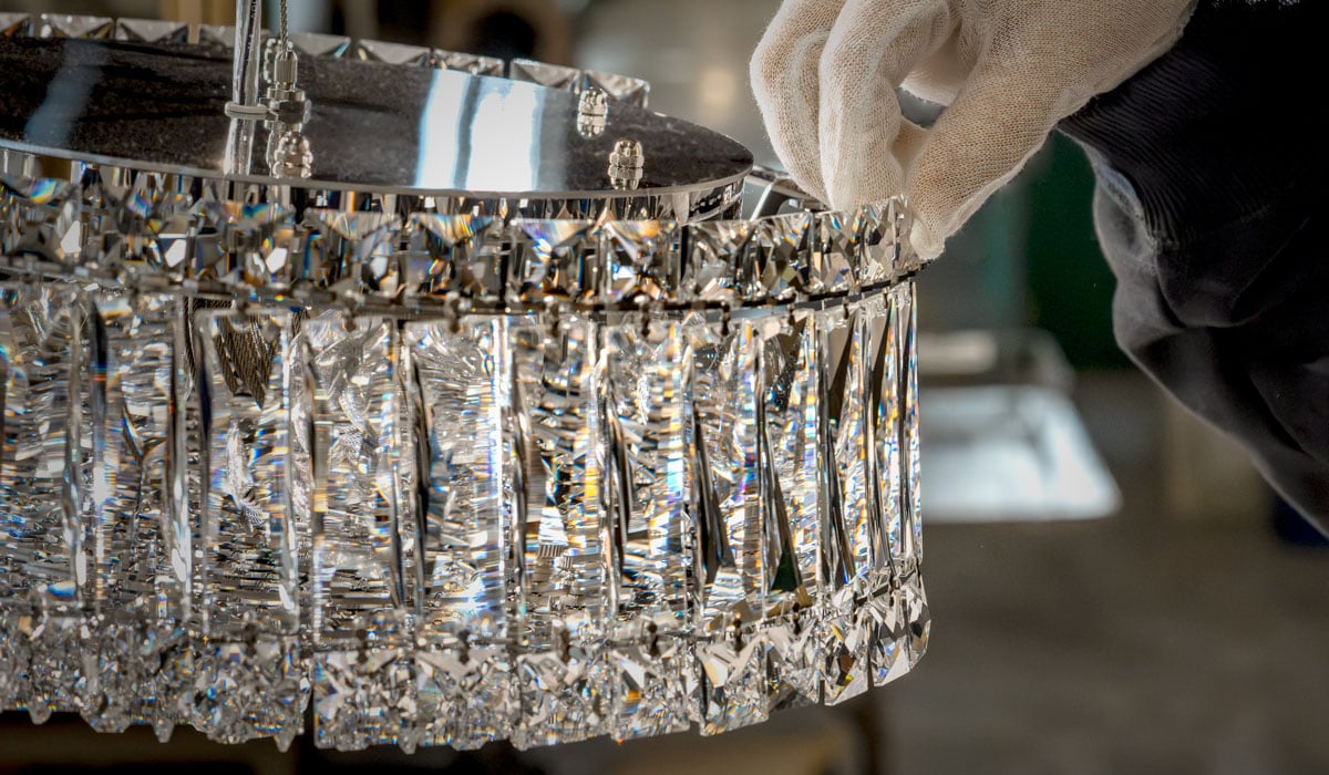 Solitude light fixture Optic Haze Quartz crystal