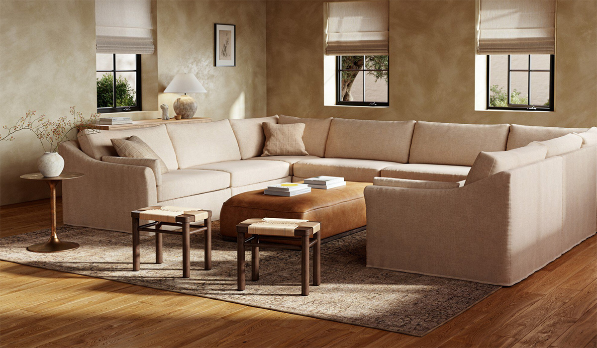 Large-scale seating creates areas for rest and relaxation.