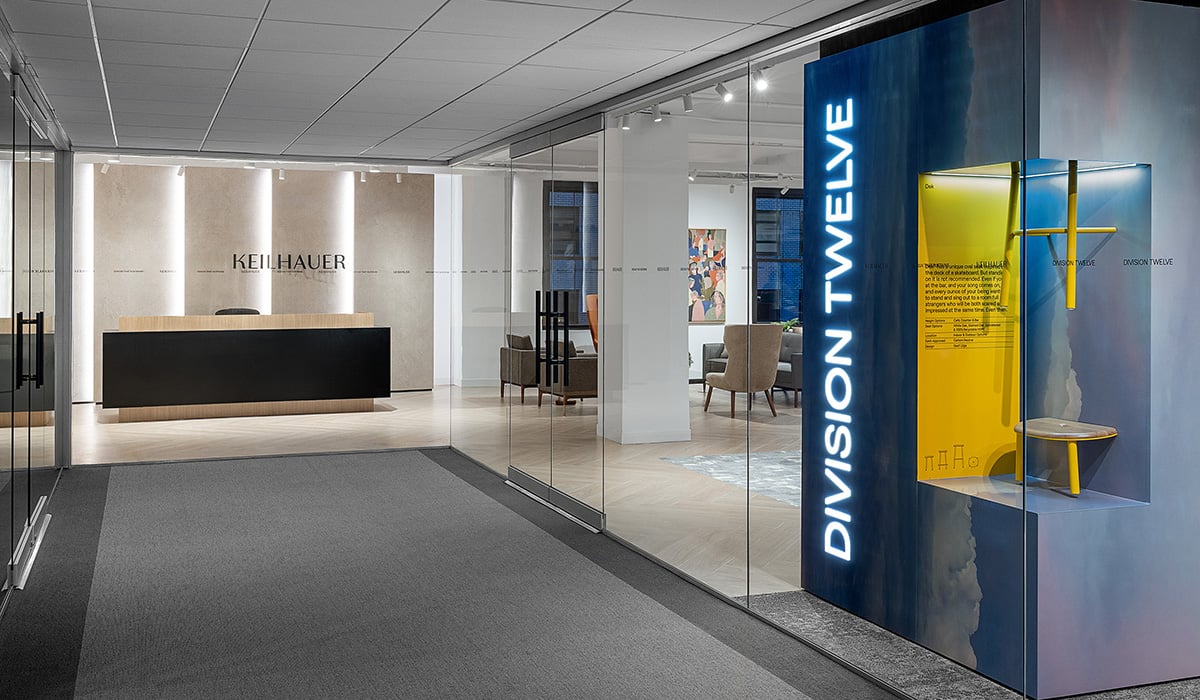 Keilhauer showroom entry way and with display window