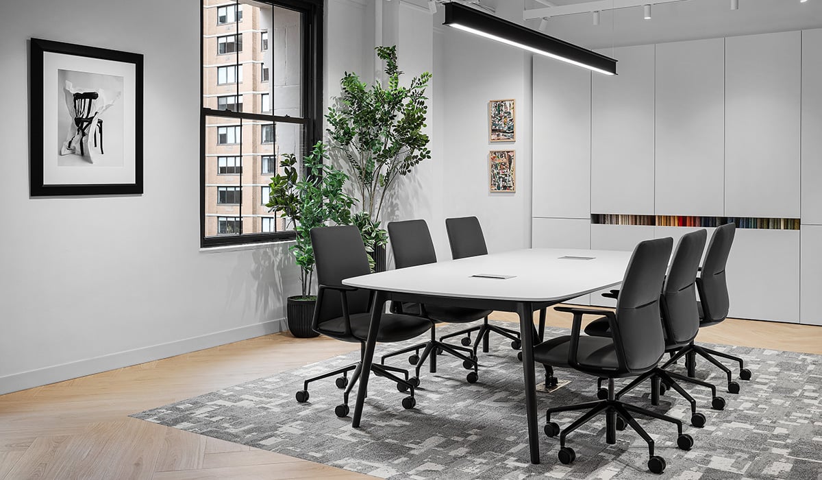 Keilhauer showroom conference room table and chairs
