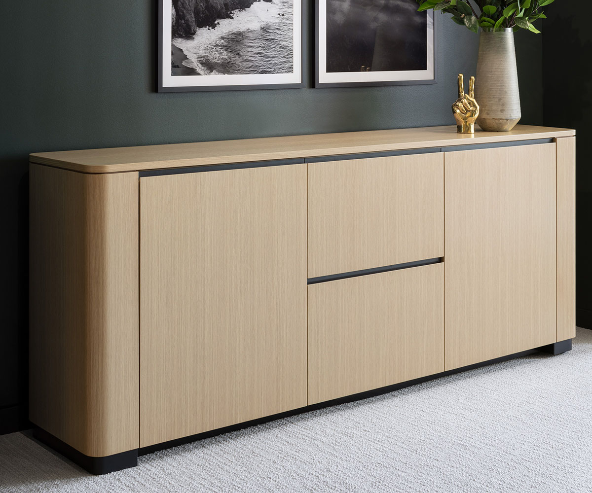 Wood curved credenza 