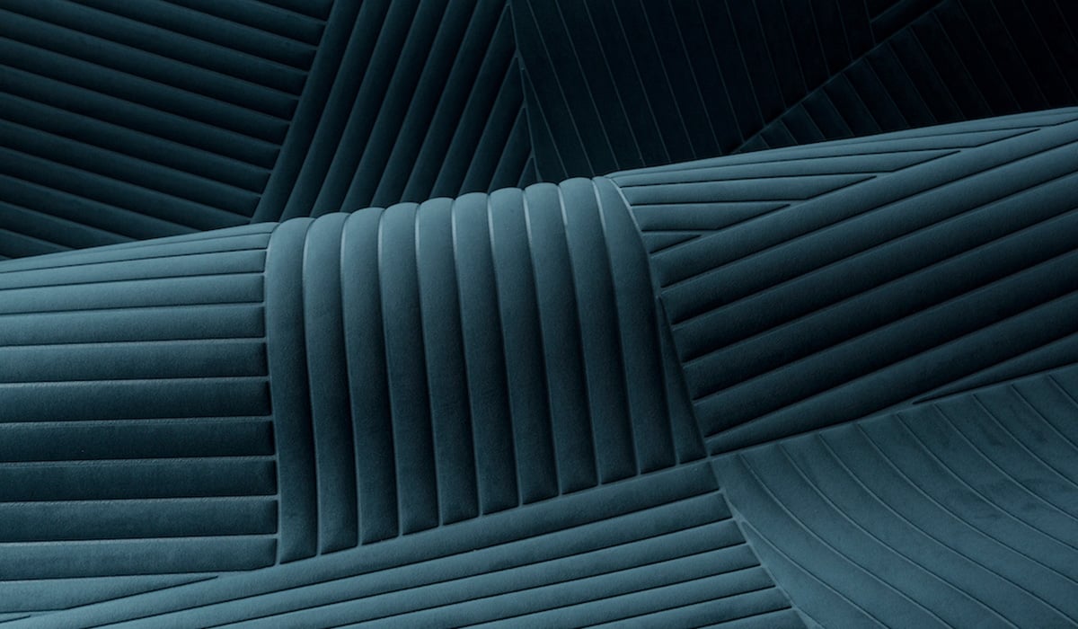 Close up of blue textile 