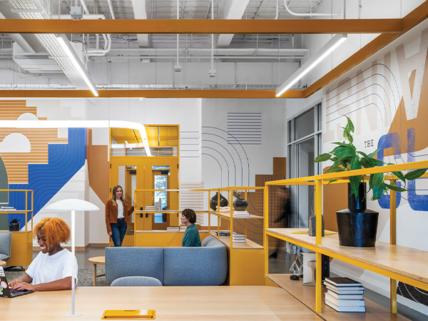 Colorful office space with modern design